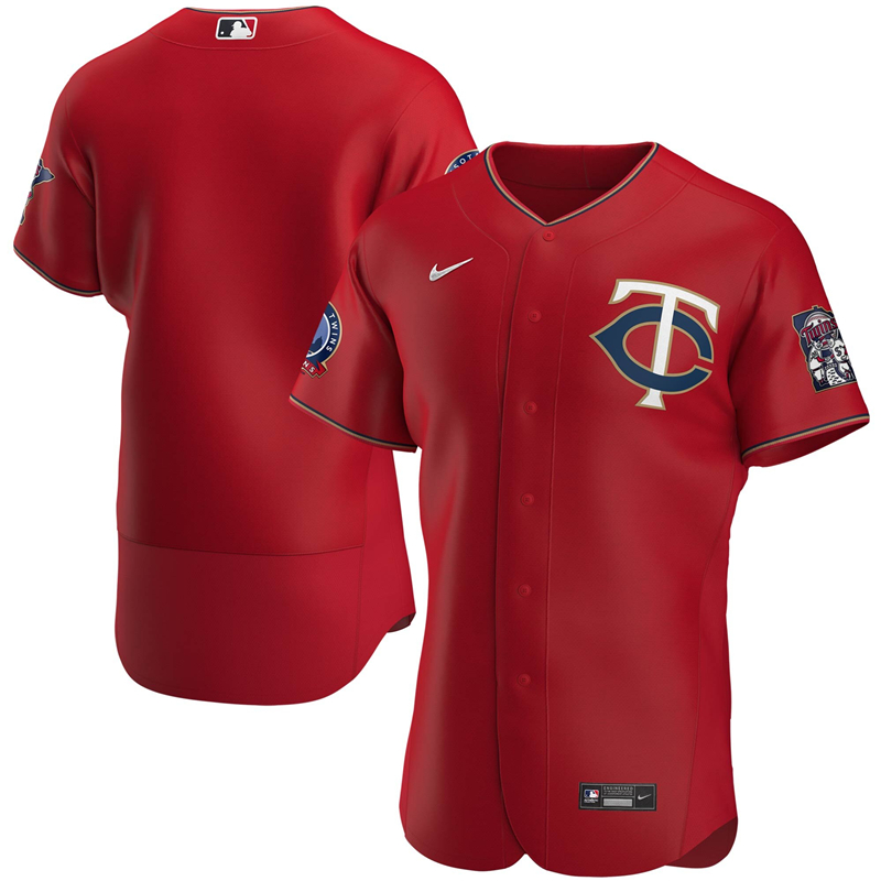 2020 MLB Men Minnesota Twins Nike Red Alternate 2020 60th Season Authentic Team Jersey 1->minnesota twins->MLB Jersey
